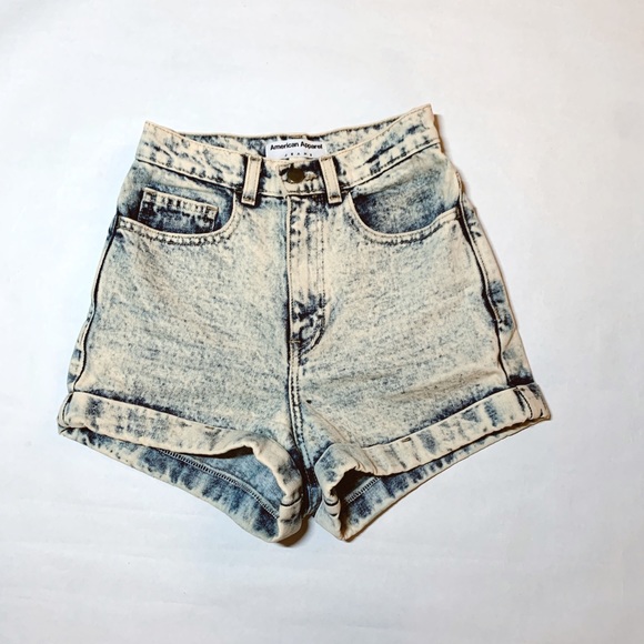 American Apparel Pants - American Apparel High Waisted Mini Jean Shorts Denim Size 24